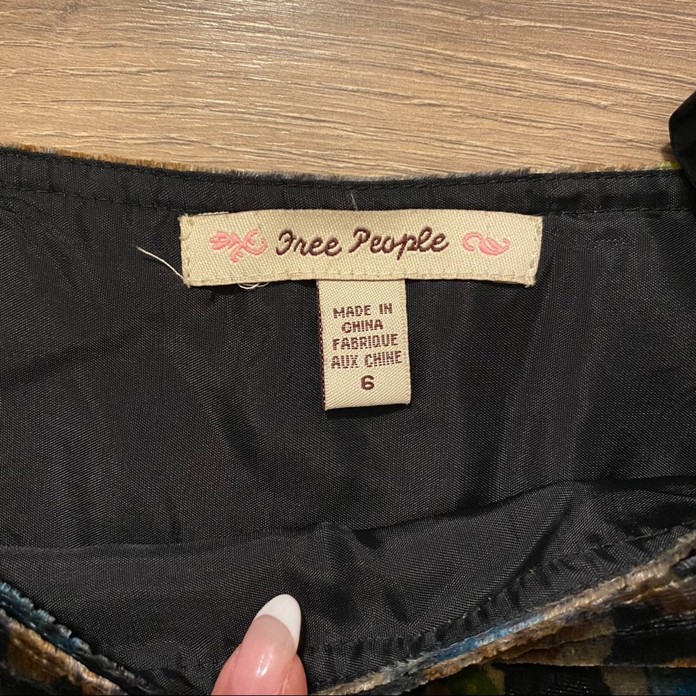 SOLD Free People Silk Velvet Floral Wrap Skirt - Picture 4 of 8